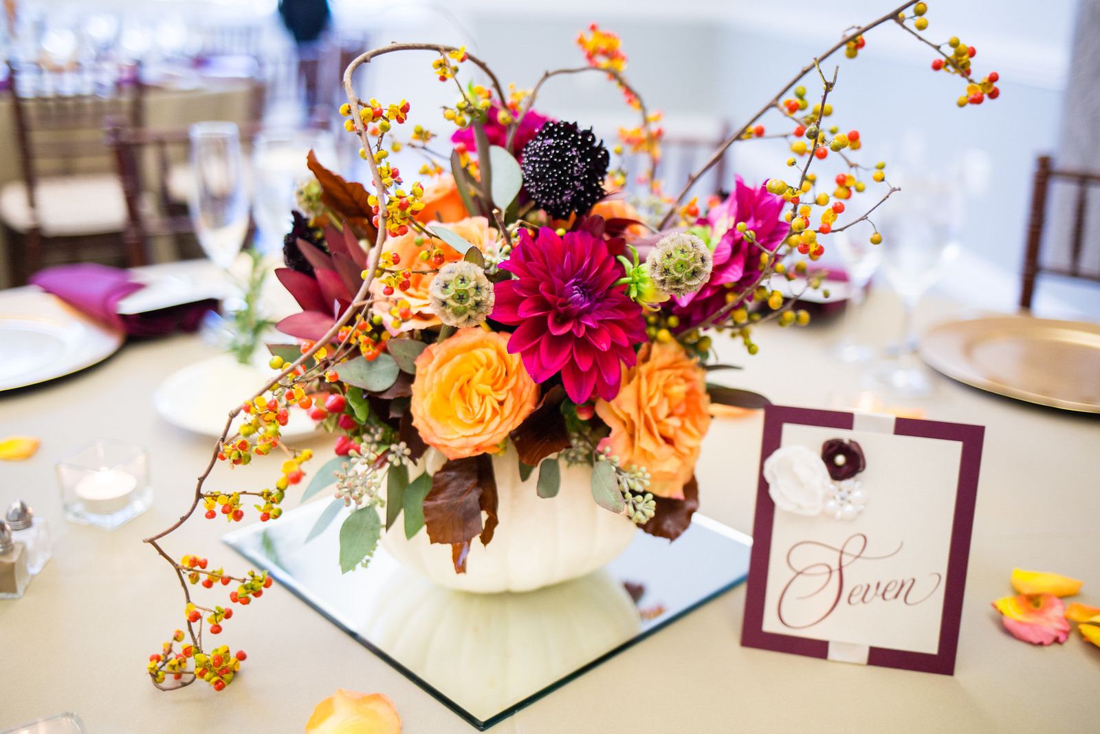 fall wedding reception centerpieces by perfect planning events