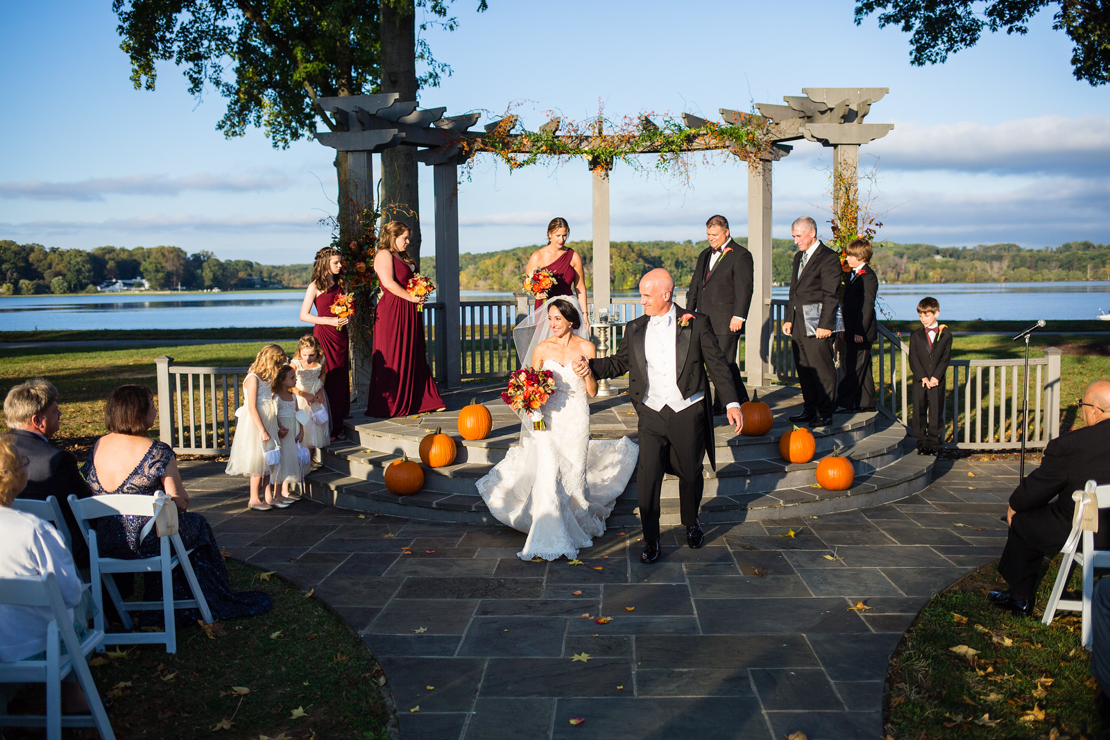 outdoor fall wedding ceremony by perfect planning events