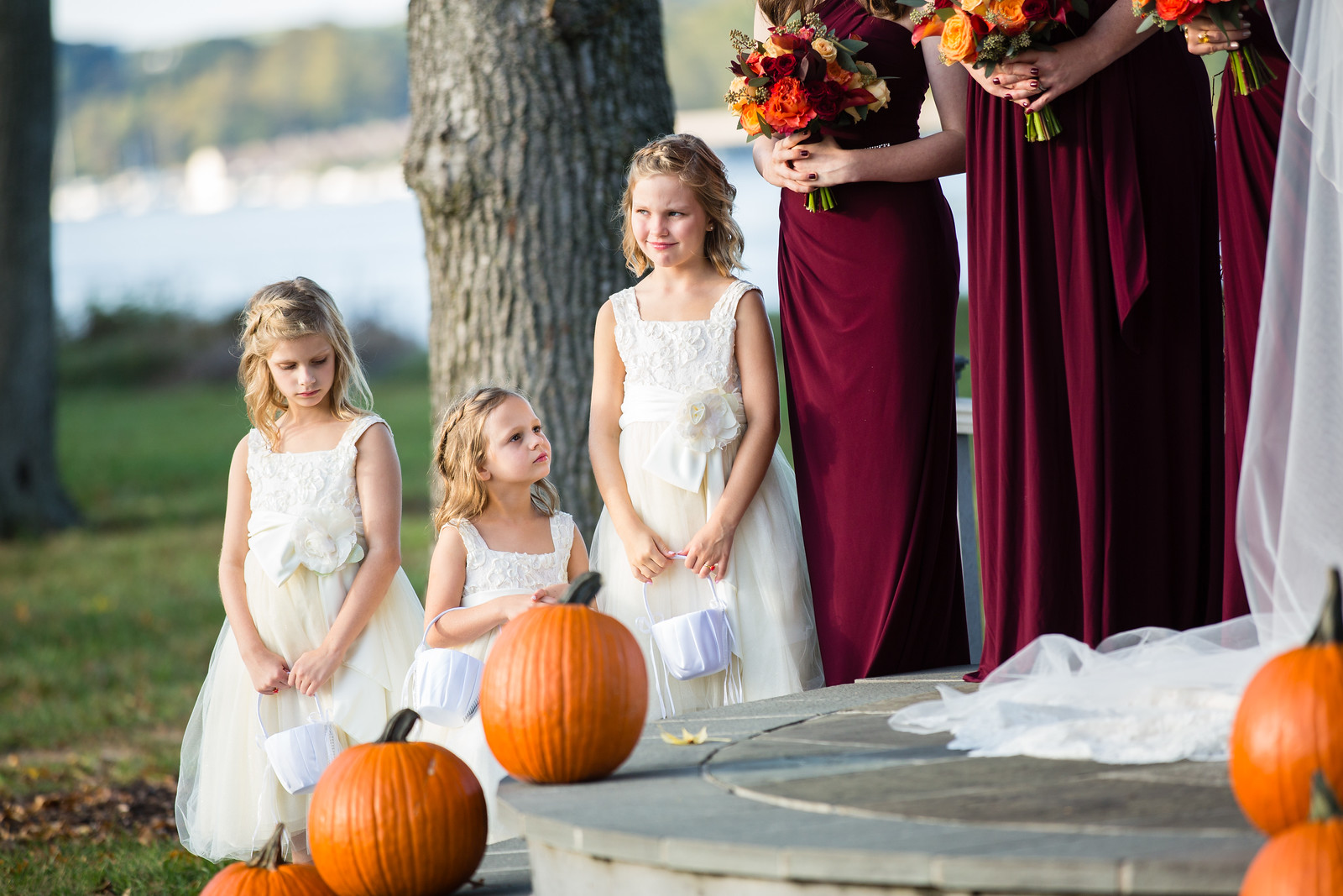 outdoor fall wedding ceremony by perfect planning events