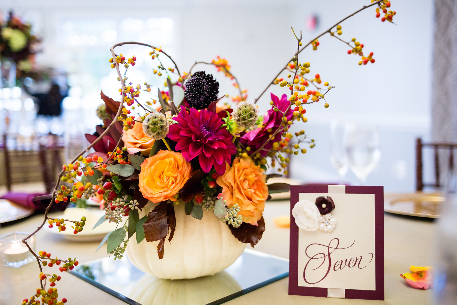 fall wedding reception centerpieces by perfect planning events