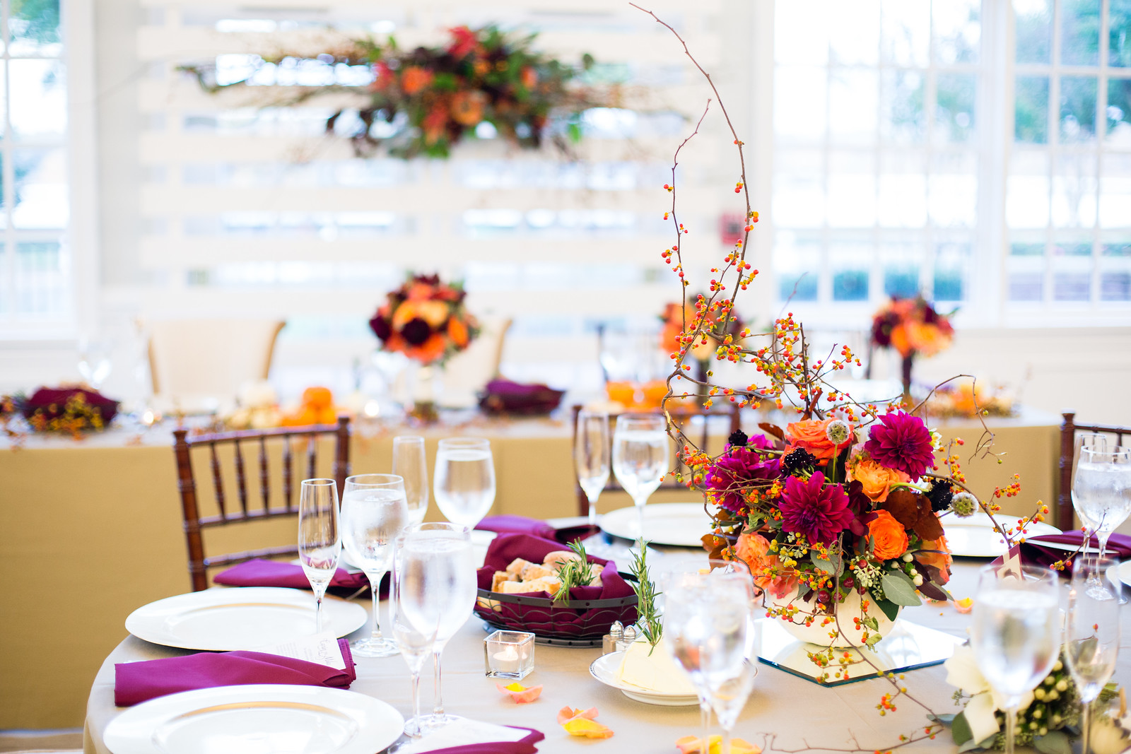 fall wedding reception centerpieces by perfect planning events