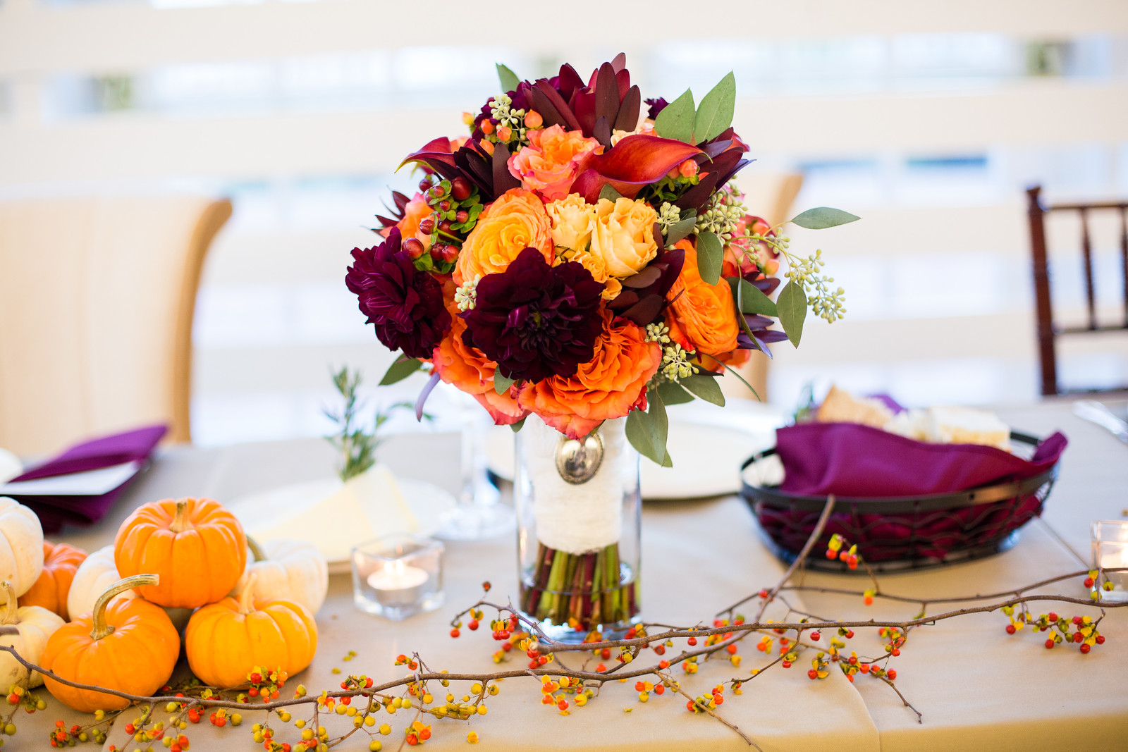 fall wedding reception centerpieces by perfect planning events