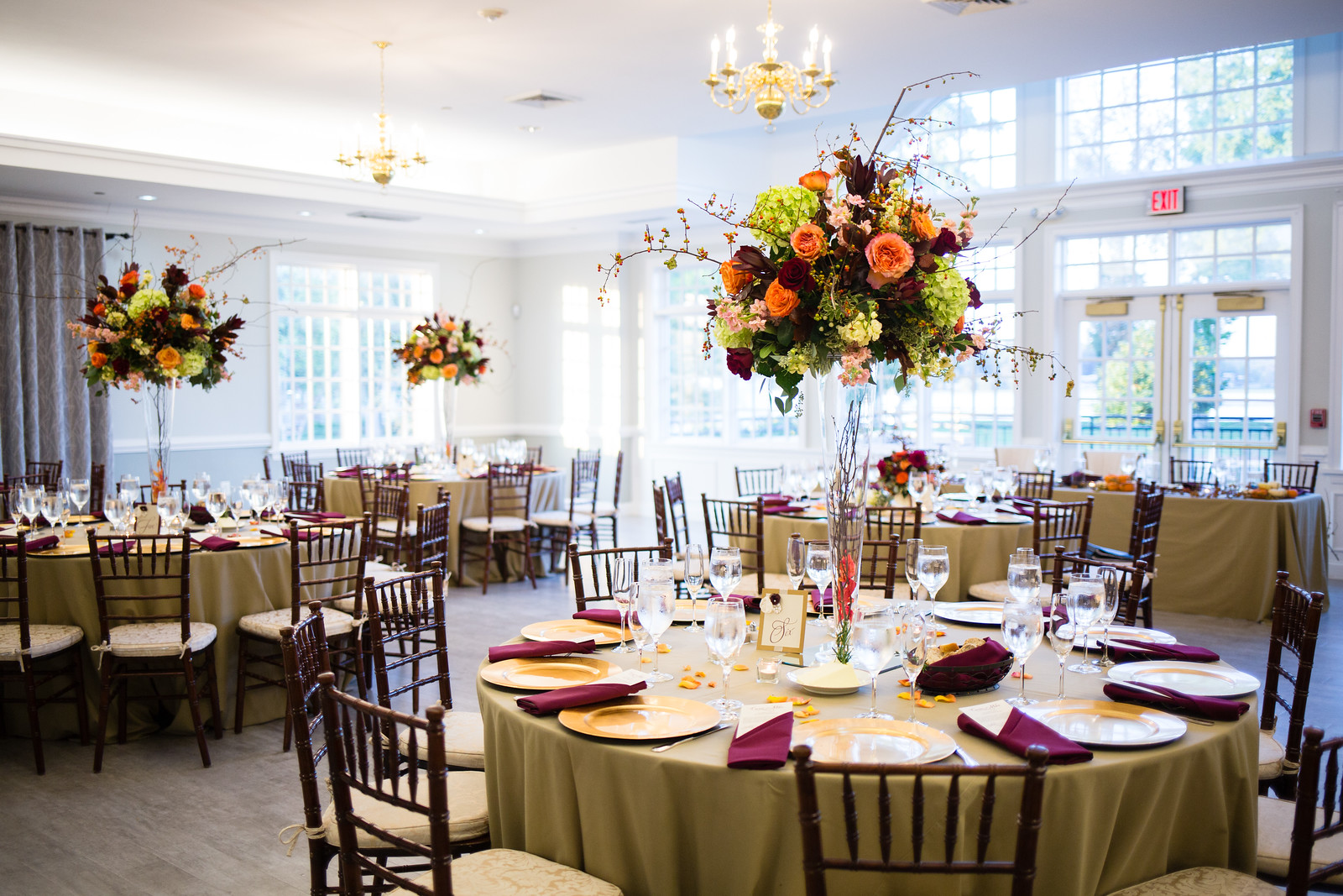 fall wedding reception centerpieces by perfect planning events