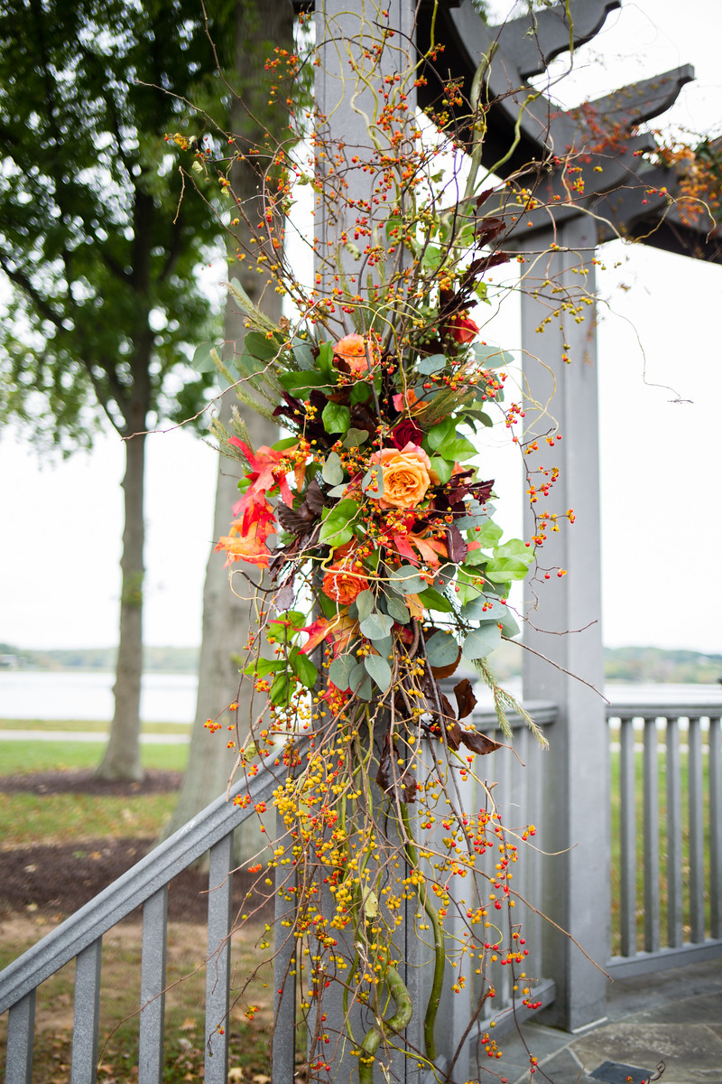 outdoor fall wedding ceremony by perfect planning events