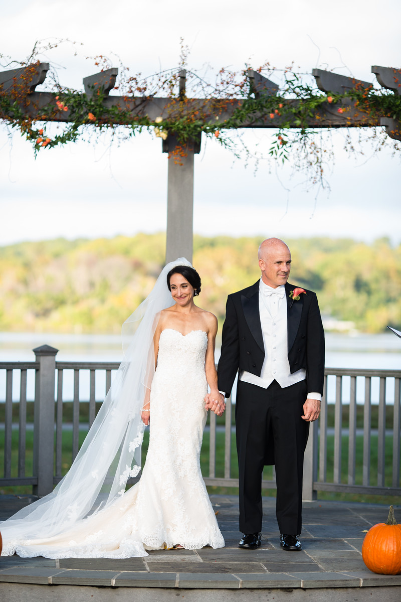 outdoor fall wedding ceremony by perfect planning events