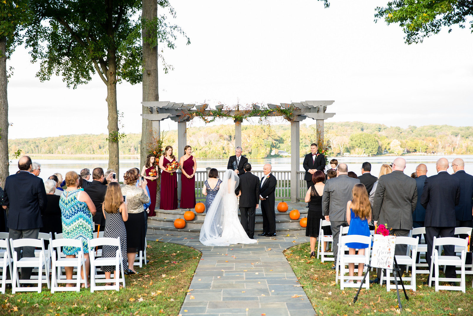 outdoor fall wedding ceremony by perfect planning events