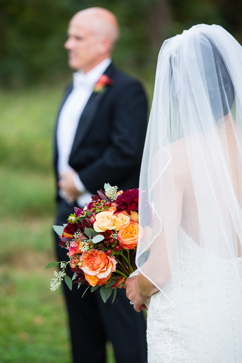 outdoor fall wedding ceremony by perfect planning events