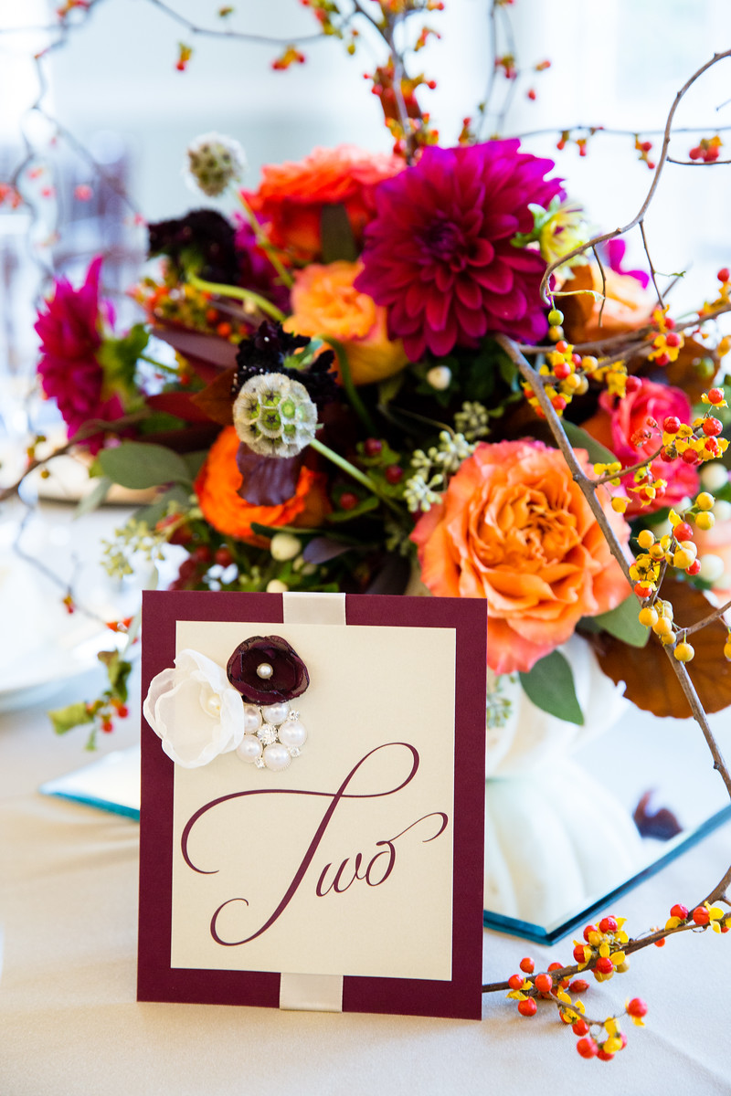 fall wedding reception centerpiece by perfect planning events