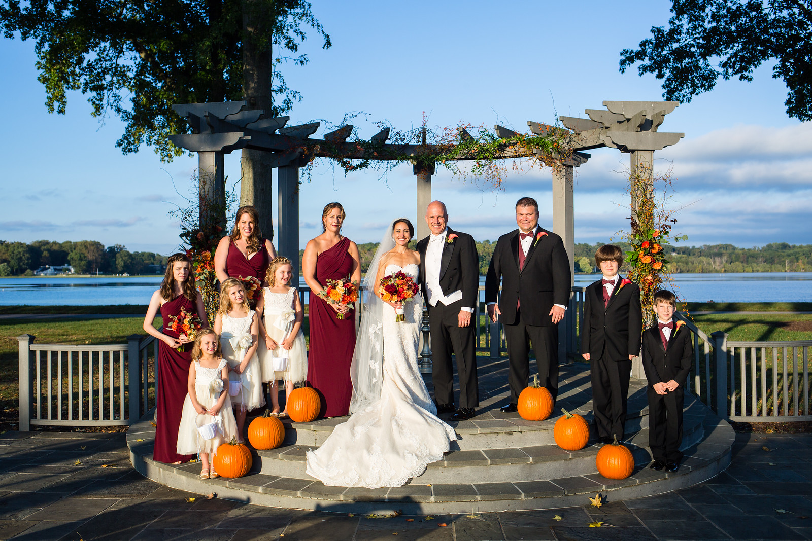 outdoor fall wedding ceremony by perfect planning events