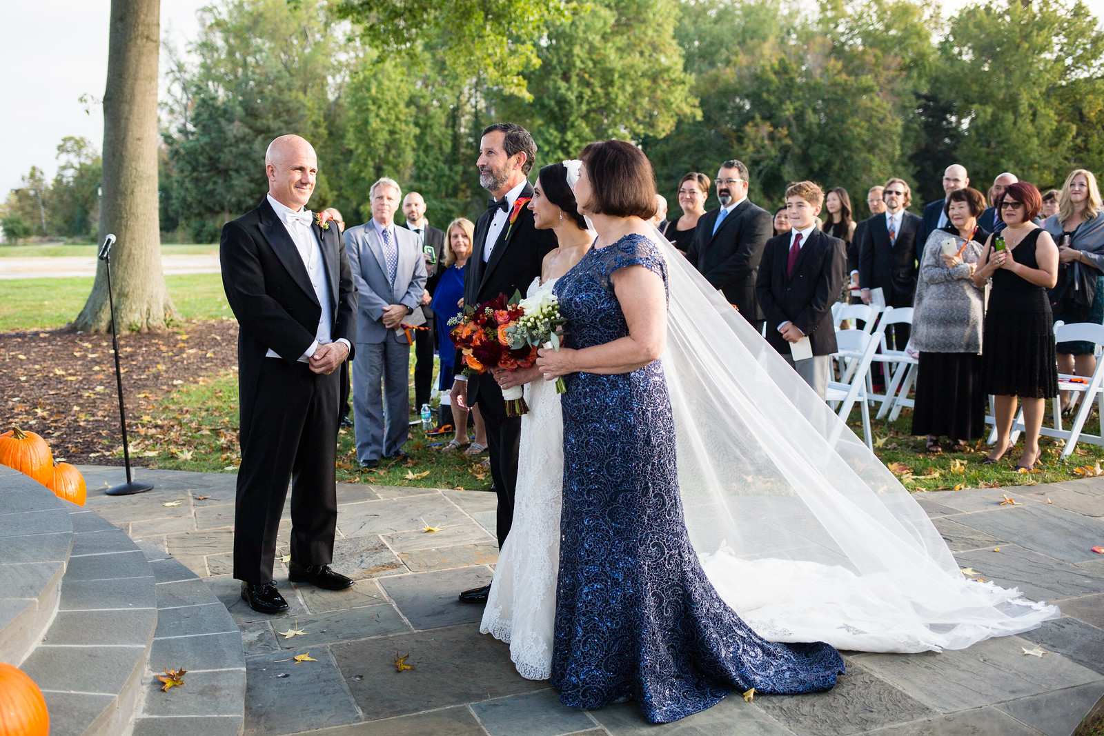 outdoor fall wedding ceremony by perfect planning events