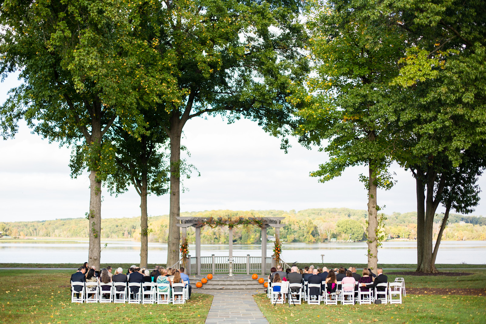 outdoor fall wedding ceremony by perfect planning events