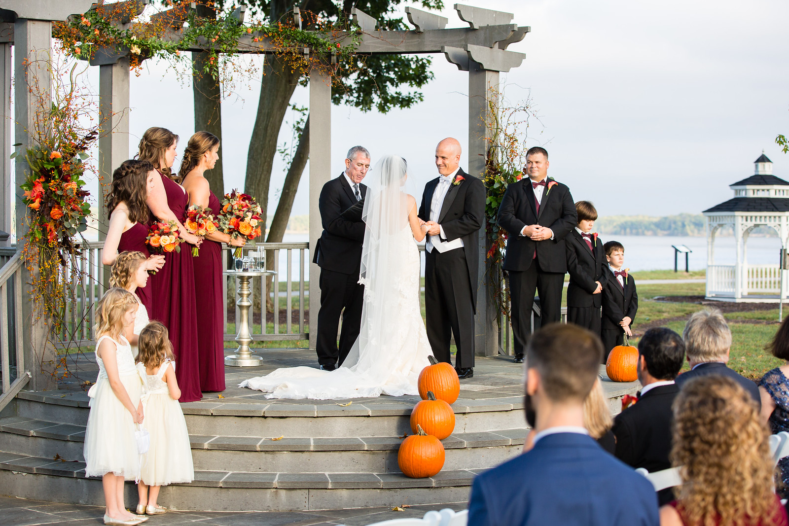 outdoor fall wedding ceremony by perfect planning events