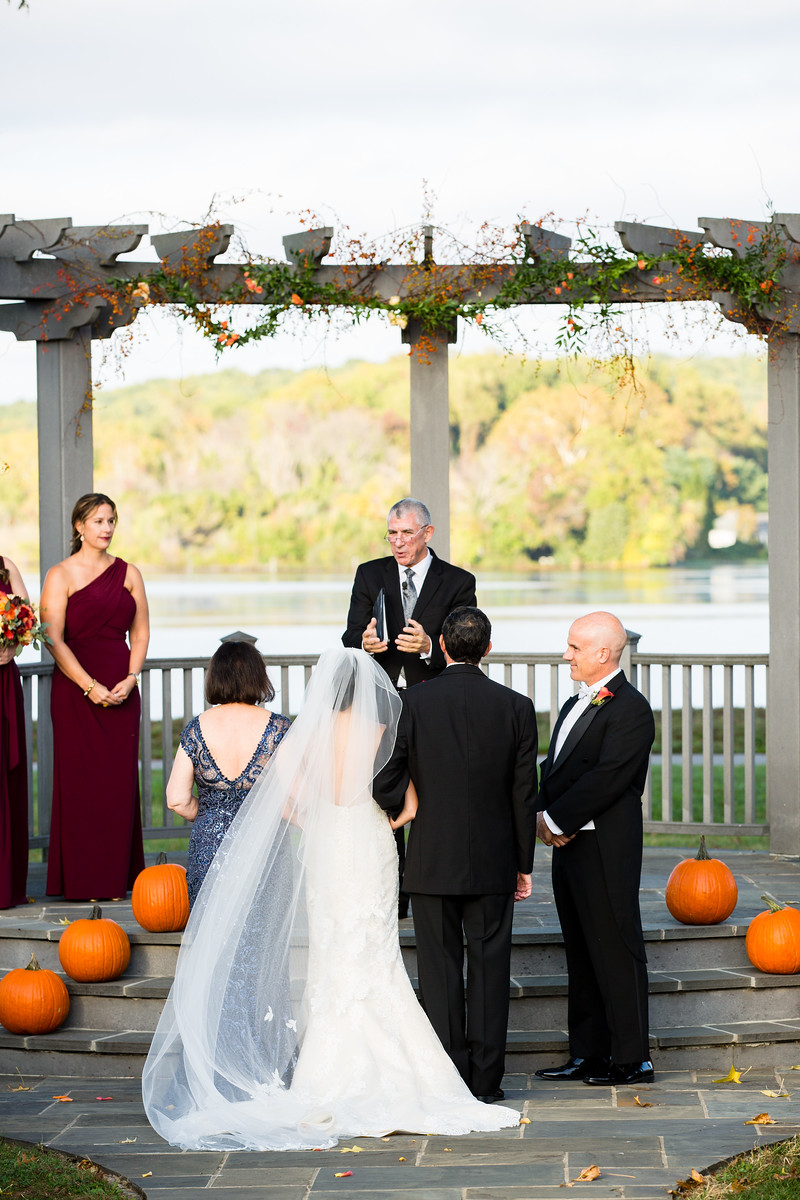 outdoor fall wedding ceremony by perfect planning events