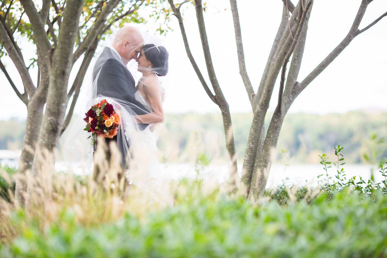 first look fall wedding by perfect planning events