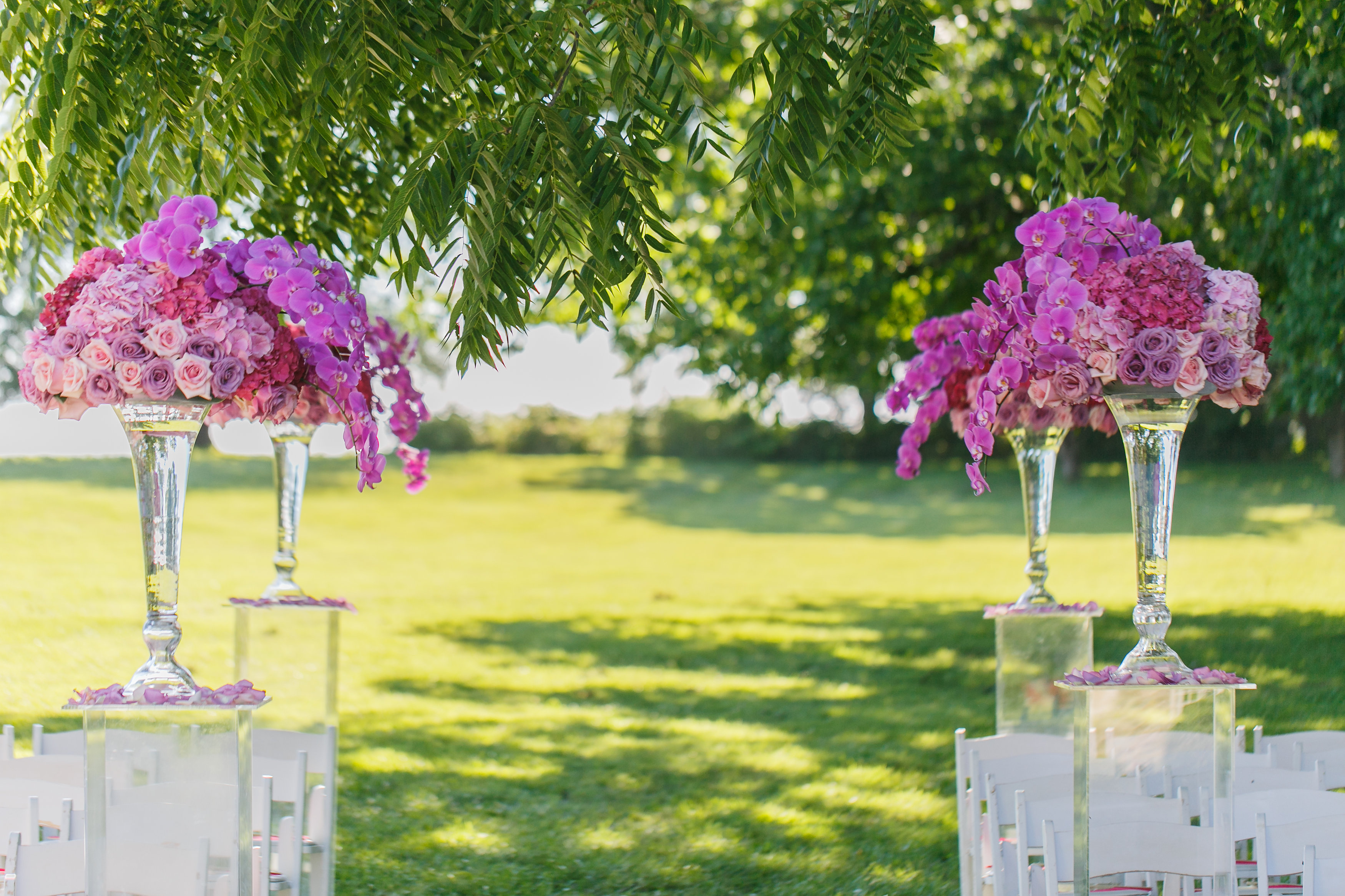 Pink Outdoor Wedding Ceremony by Perfect Planning Events